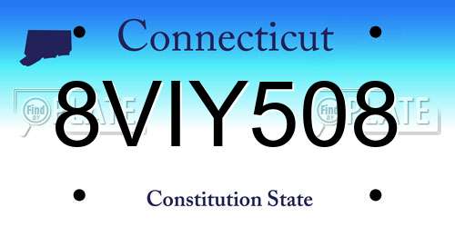8VIY508 Connecticut License Plate