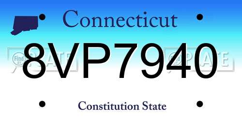8VP7940 Connecticut License Plate