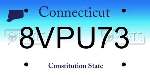 8VPU73 Connecticut License Plate