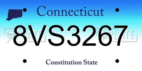 8VS3267 Connecticut License Plate