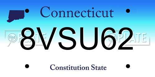 8VSU62 Connecticut License Plate