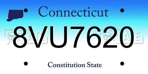 8VU7620 Connecticut License Plate