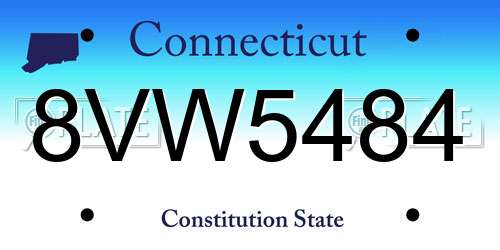 8VW5484 Connecticut License Plate