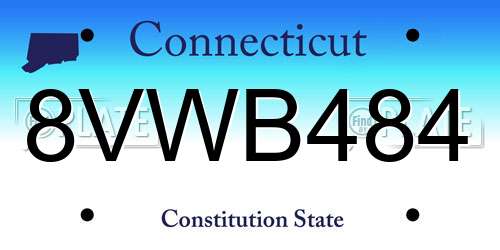 8VWB484 Connecticut License Plate