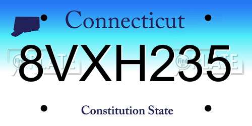 8VXH235 Connecticut License Plate
