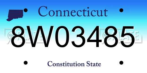 8W03485 Connecticut License Plate