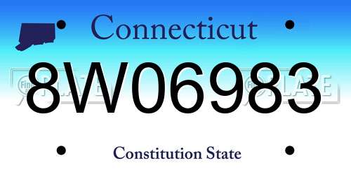 8W06983 Connecticut License Plate