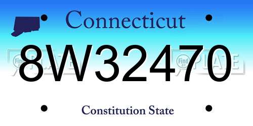 8W32470 Connecticut License Plate