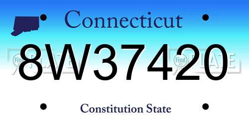 8W37420 Connecticut License Plate