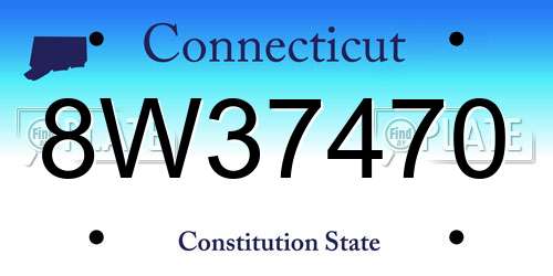 8W37470 Connecticut License Plate