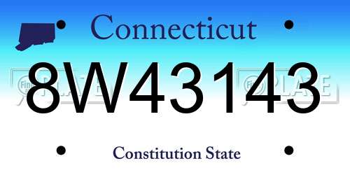 8W43143 Connecticut License Plate