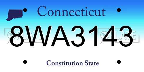 8WA3143 Connecticut License Plate