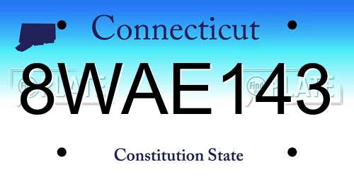 8WAE143 Connecticut License Plate