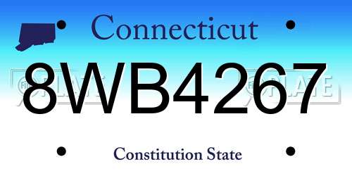 8WB4267 Connecticut License Plate