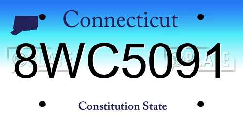 8WC5091 Connecticut License Plate