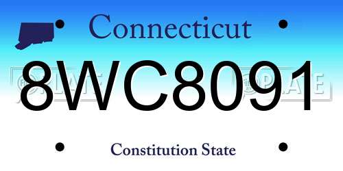 8WC8091 Connecticut License Plate