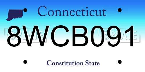 8WCB091 Connecticut License Plate