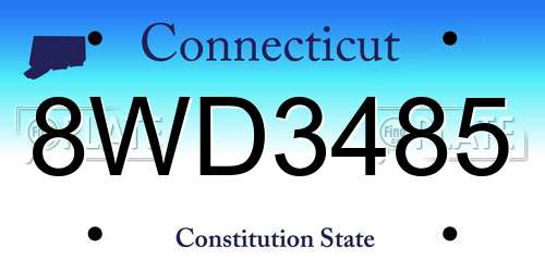 8WD3485 Connecticut License Plate
