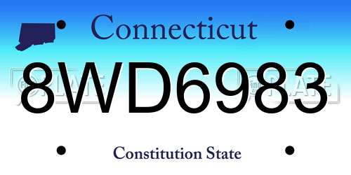 8WD6983 Connecticut License Plate