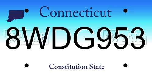 8WDG953 Connecticut License Plate