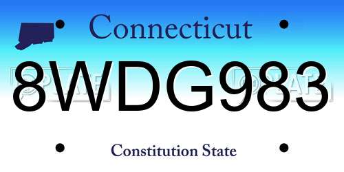 8WDG983 Connecticut License Plate