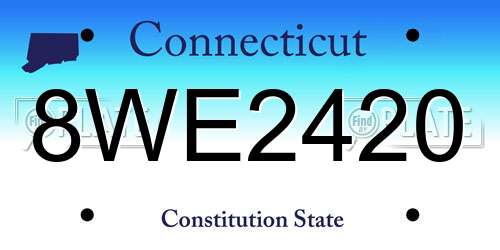 8WE2420 Connecticut License Plate