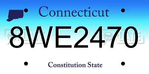 8WE2470 Connecticut License Plate