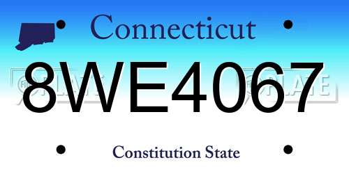 8WE4067 Connecticut License Plate