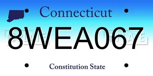 8WEA067 Connecticut License Plate