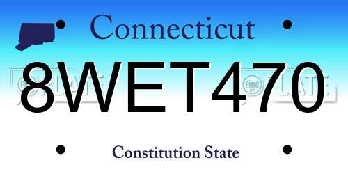 8WET470 Connecticut License Plate