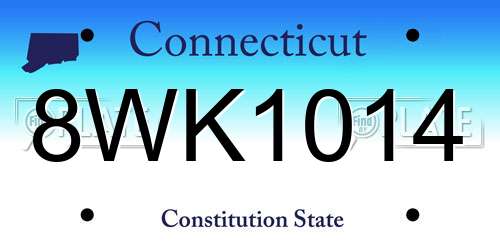8WK1014 Connecticut License Plate