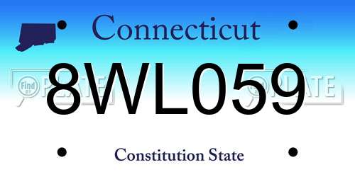 8WL059 Connecticut License Plate