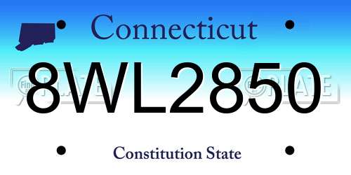 8WL2850 Connecticut License Plate