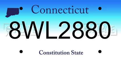 8WL2880 Connecticut License Plate
