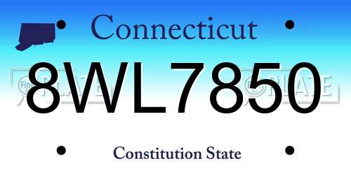 8WL7850 Connecticut License Plate