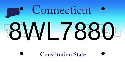 8WL7880 Connecticut License Plate