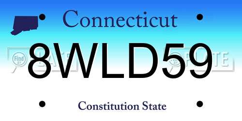 8WLD59 Connecticut License Plate