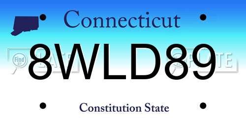 8WLD89 Connecticut License Plate