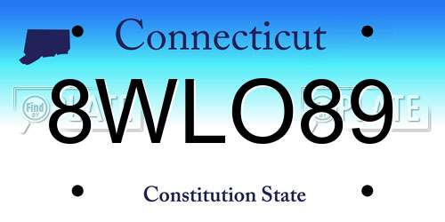 8WLO89 Connecticut License Plate