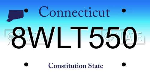 8WLT550 Connecticut License Plate