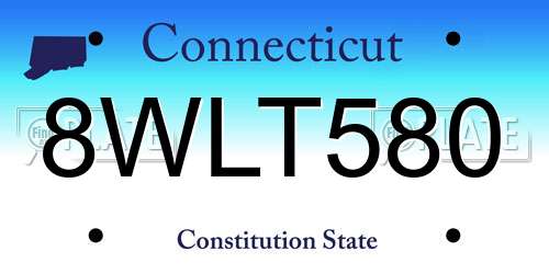 8WLT580 Connecticut License Plate