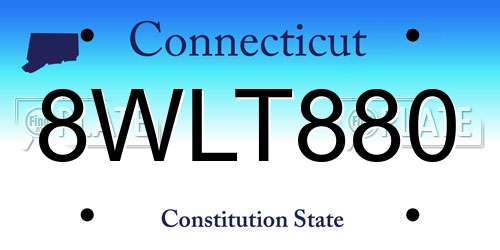8WLT880 Connecticut License Plate
