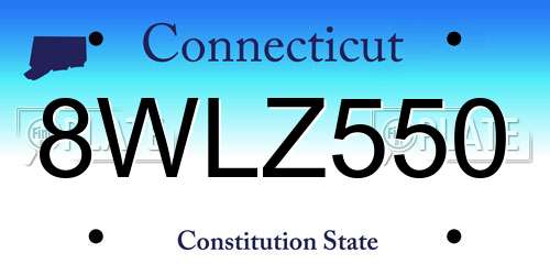 8WLZ550 Connecticut License Plate