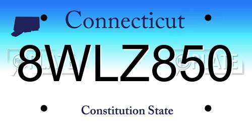 8WLZ850 Connecticut License Plate