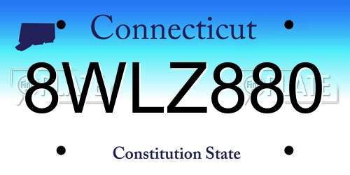 8WLZ880 Connecticut License Plate