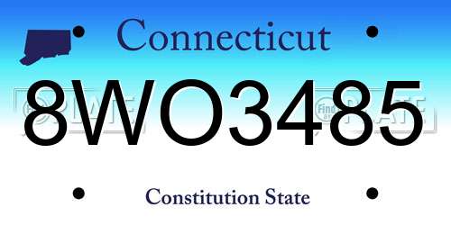 8WO3485 Connecticut License Plate