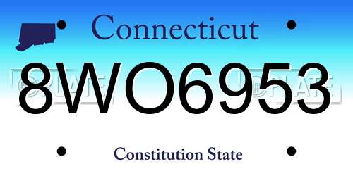 8WO6953 Connecticut License Plate