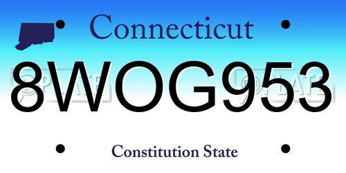 8WOG953 Connecticut License Plate