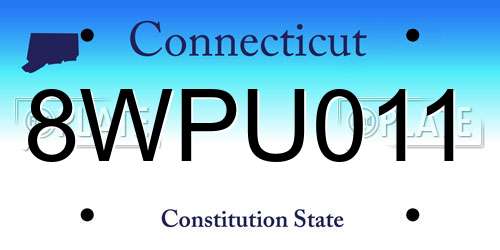8WPU011 Connecticut License Plate