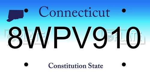 8WPV910 Connecticut License Plate